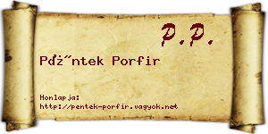 Péntek Porfir névjegykártya